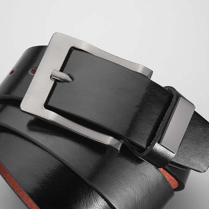 New Fashion Luxury Belt For Men PU Leather Belt Metal Pin Buckle High Quality