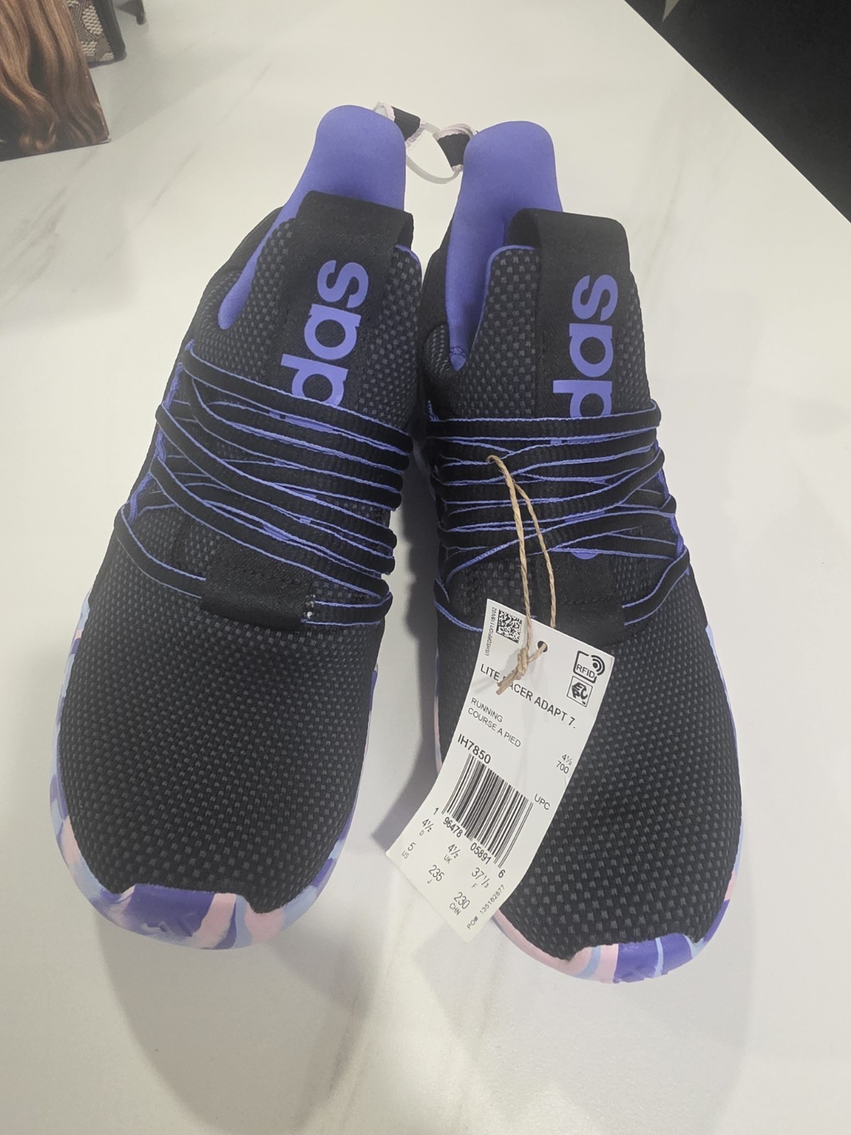 New With Tags Adidas Lite Racer Adapt 7.0K US 7 Blue & Purple