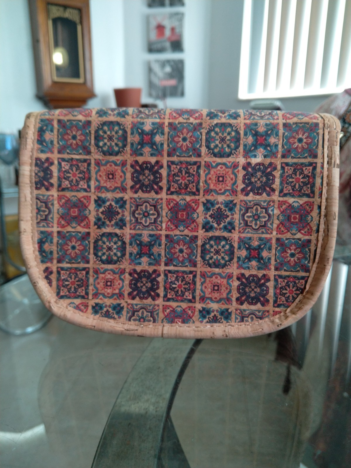 Corkcho Geometric Multicolor Crossbody Bag, Detachable Strap, Zip/Snap