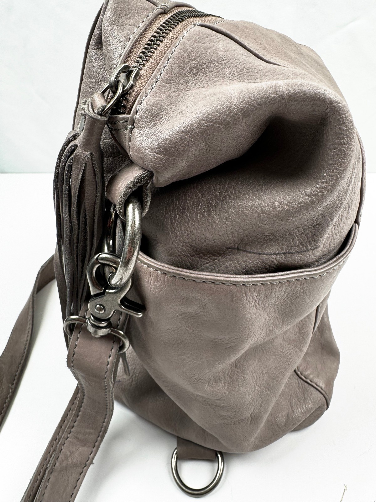 CUT N PASTE ‘Gypsy’ Sling Tote | Gray Leather Convertible Crossbody Bag