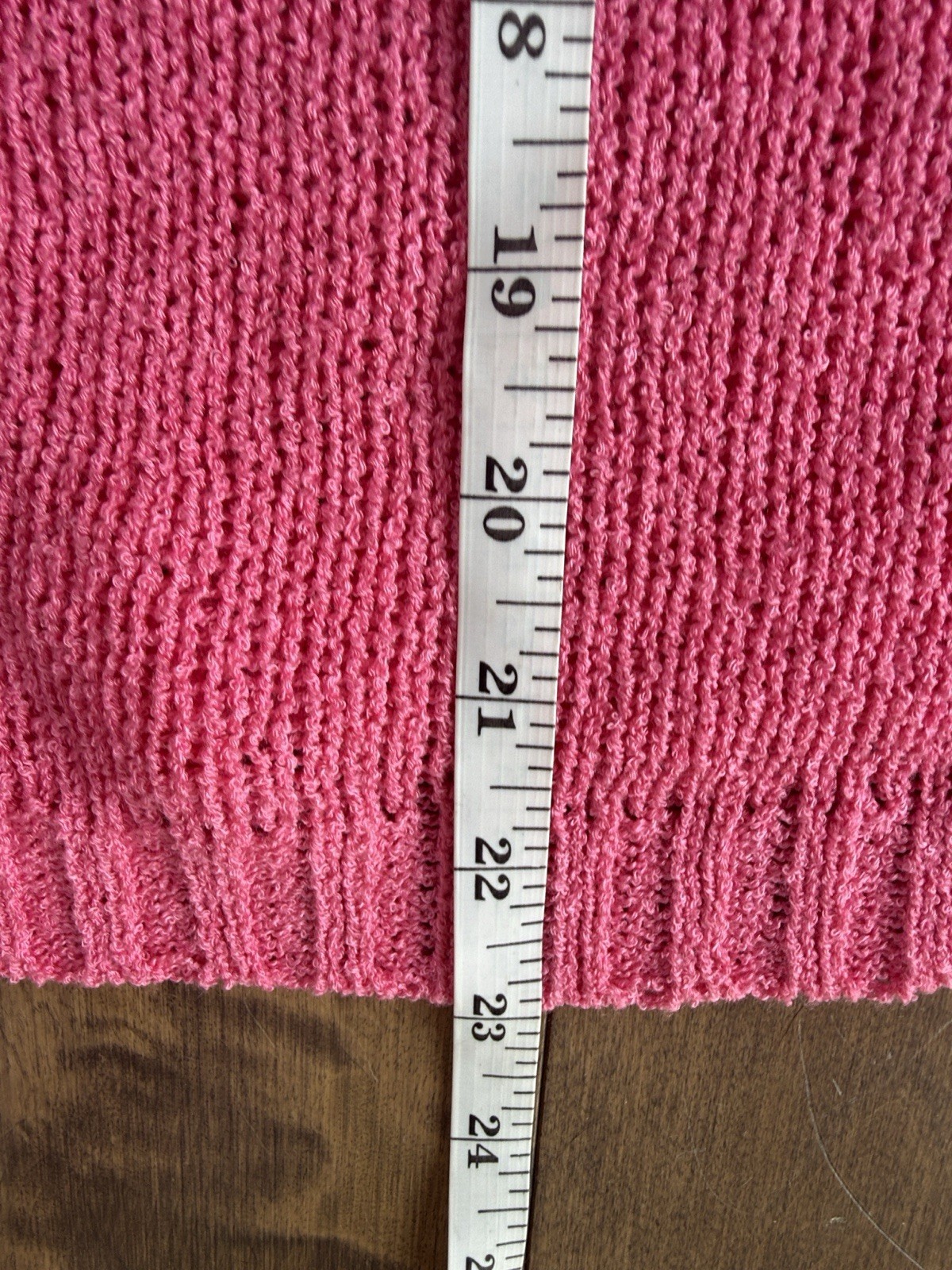 Mia & Tess Pink Open Knit Hooded Pullover Sweater Button Drawstring L