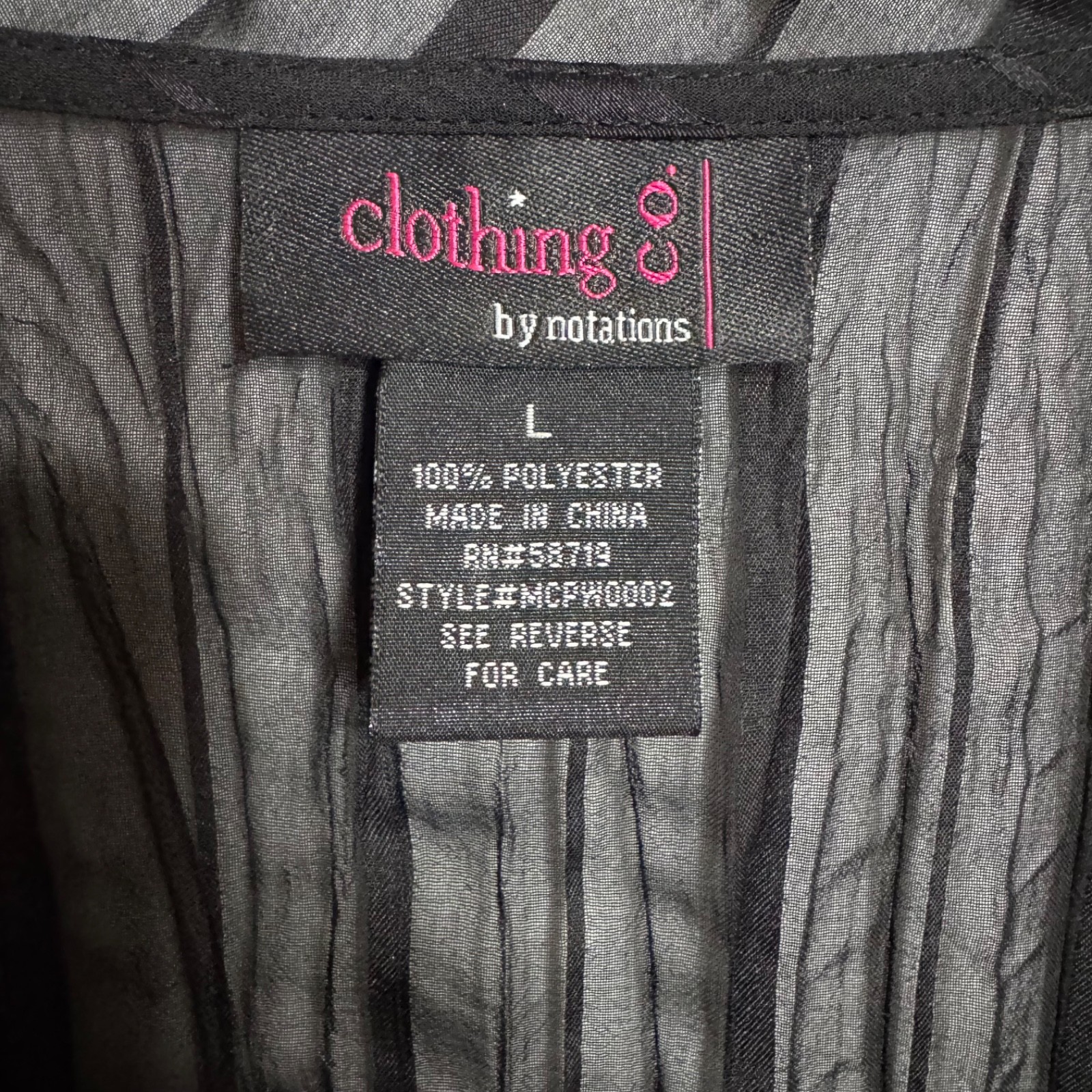 Y2K Vintage Sheer Black Tie Front Cardigan Top Size L Whimsy Fairy Goth Witch