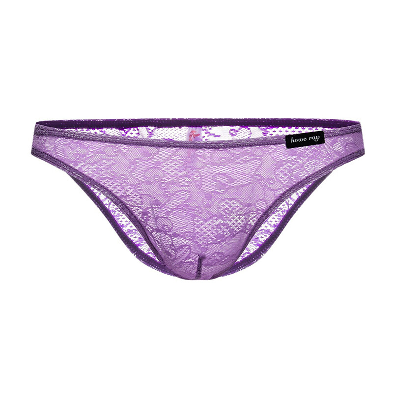 6PCS LOT Mens Lace Underwear Brief Panties Low Waist Sheer See Through Underpant