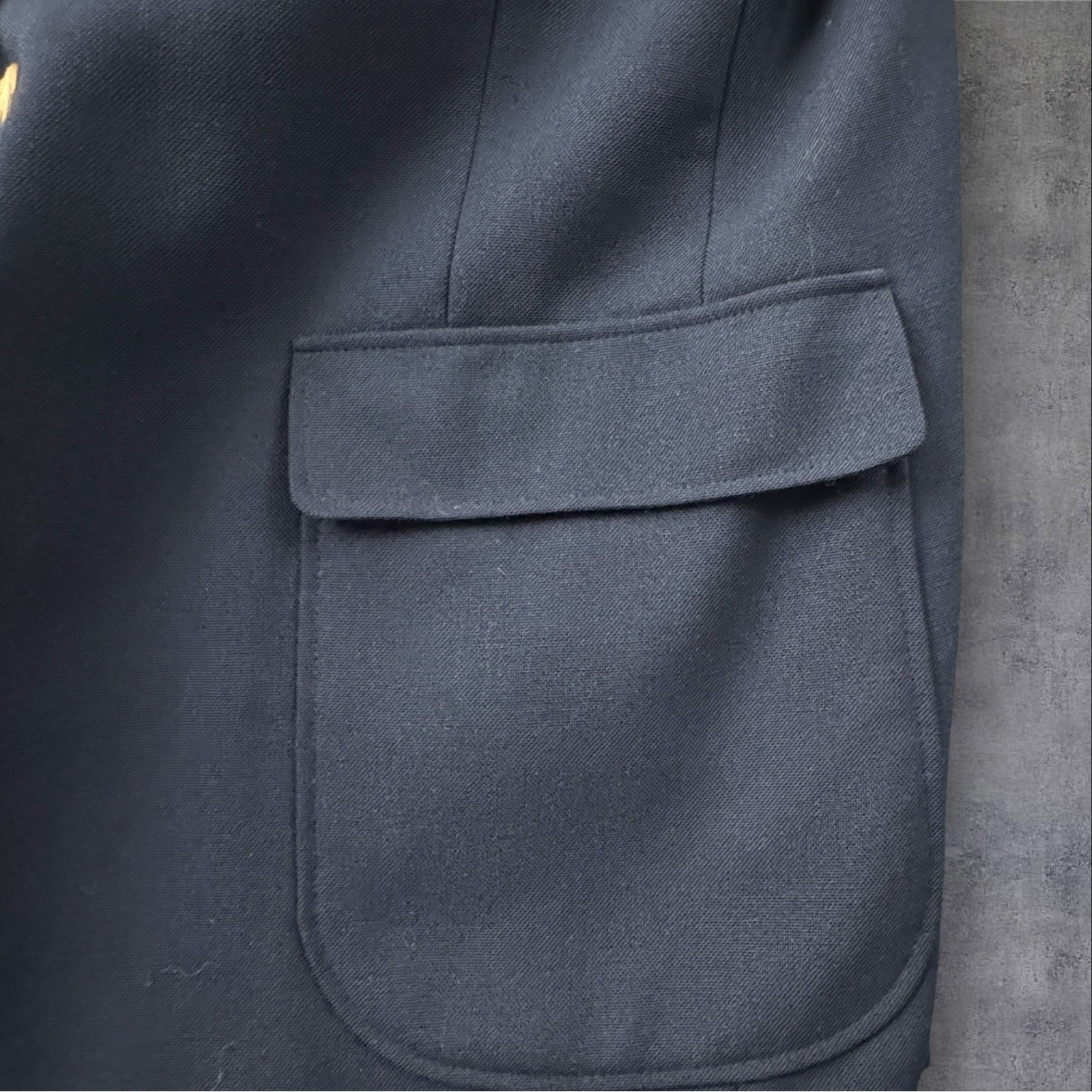 Arnold Palmer for KG Menswear Navy Blue Hopsack Blazer Gold Buttons 40S USA Made