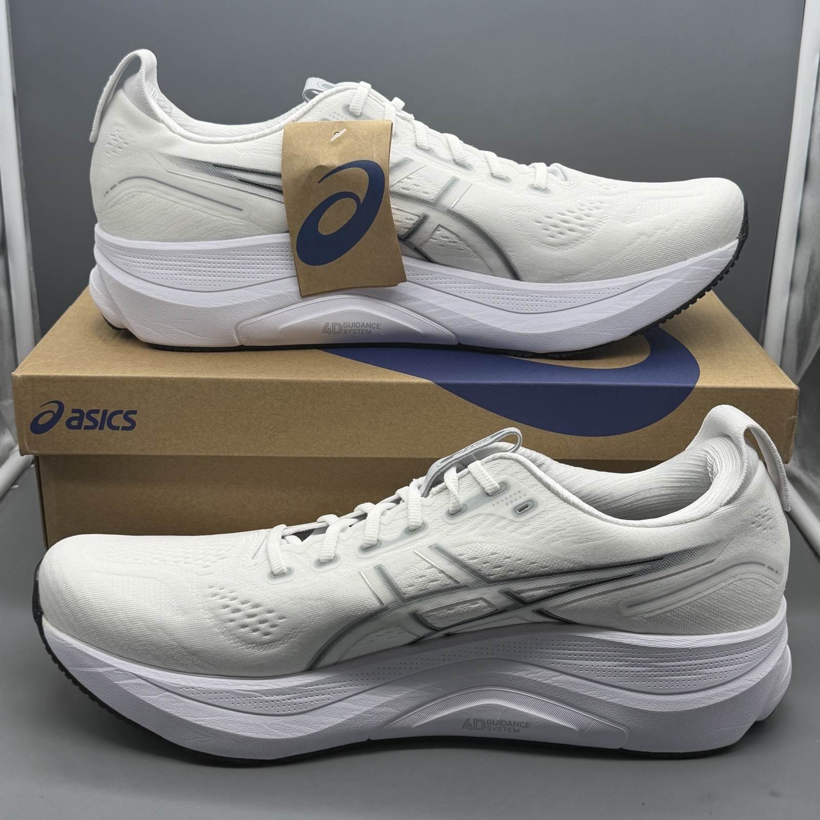 Asics Gel Kayano 32 Mens 15 D Running Shoes Gym Training White Pure Silver NWB!
