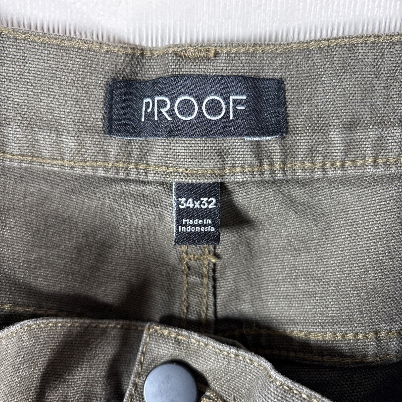 Proof Rover Pants Mens 34×32 Green Slim Fit Huckberry Stretch Canvas Straight