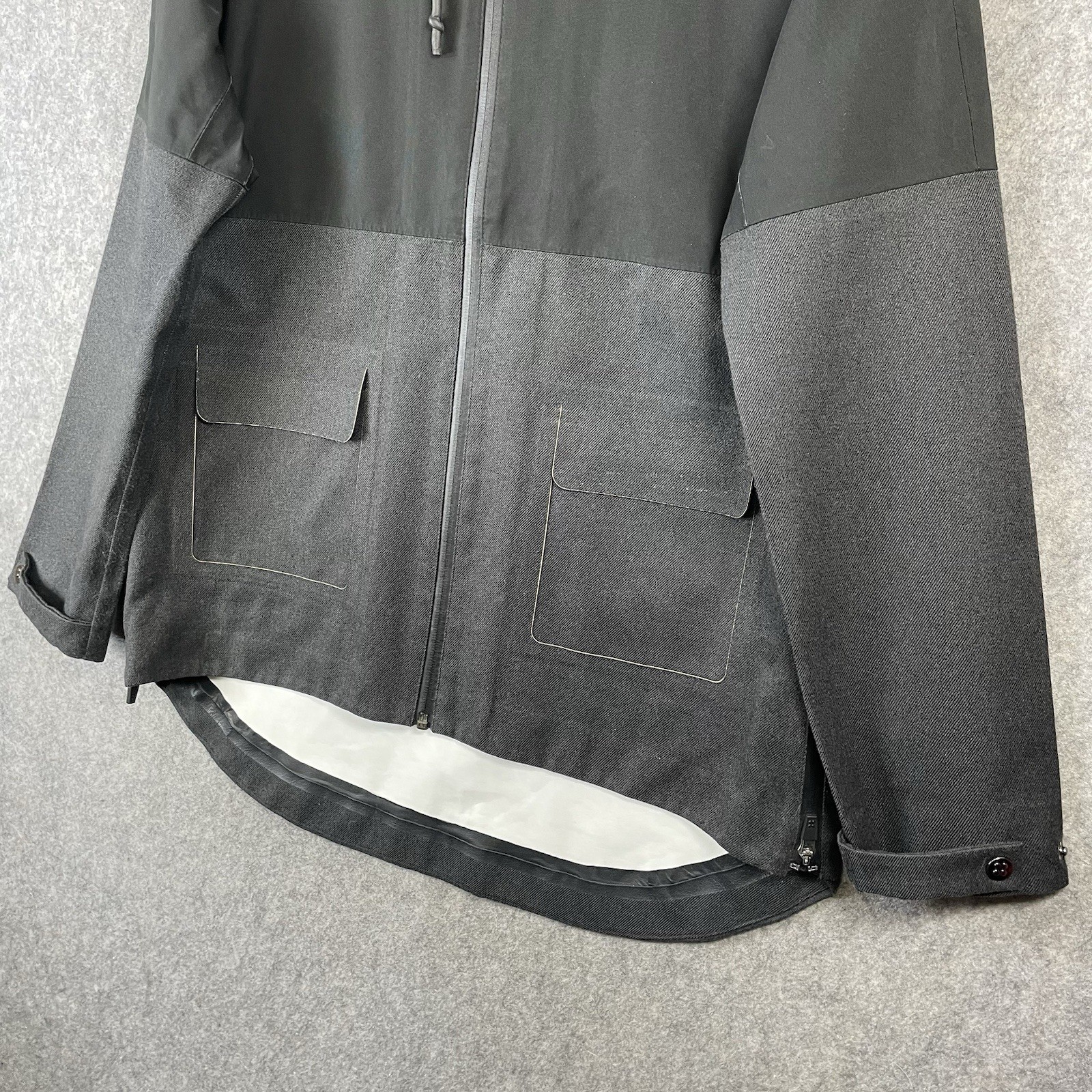 Sweaty Betty Waterproof Raincoat Womens Small Black Grey London Outdoor Coat *