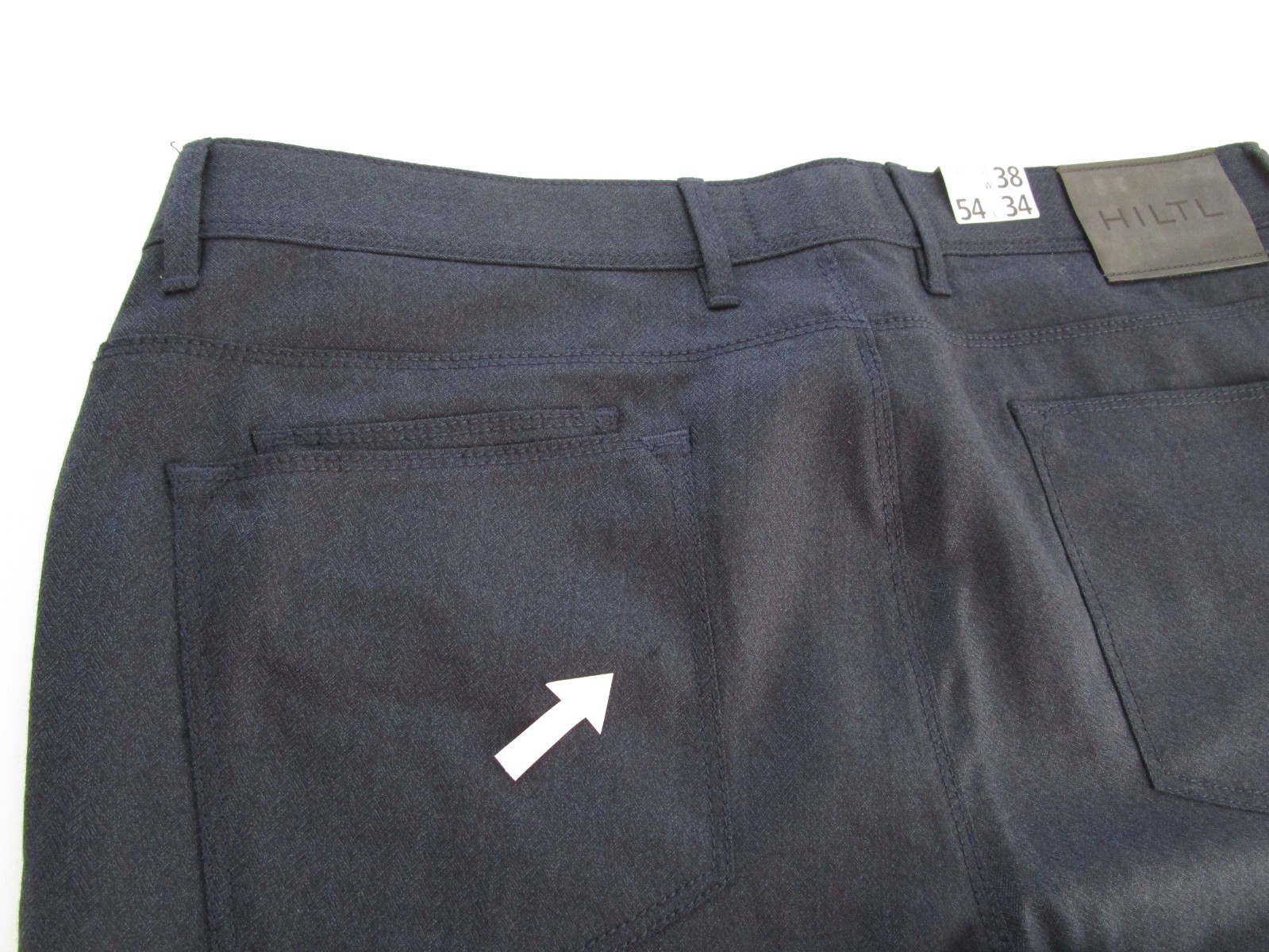 Mens 38×34 Hiltl Pants Kent-95 Contemporary Wool navy blue 38×37 measure