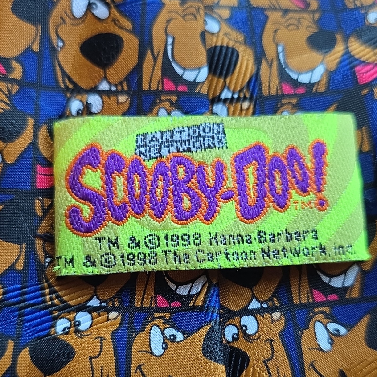 Scooby-Doo! Men’s Cartoon network Neck Tie Blue Brown Logo Print 1998