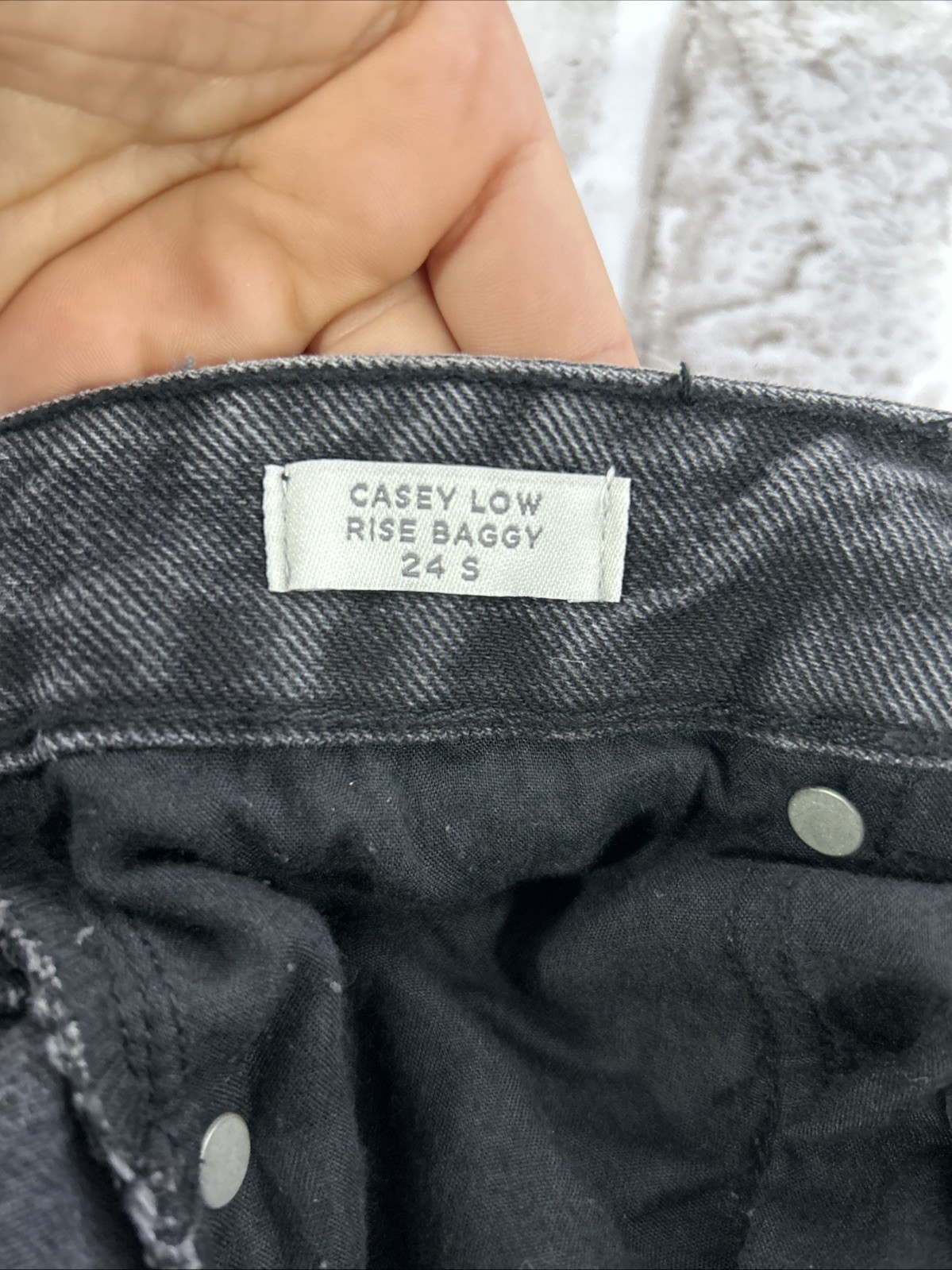 PACSUN Casey Low Rise Baggy Wide Leg Women’s Black Jeans Size 24 New