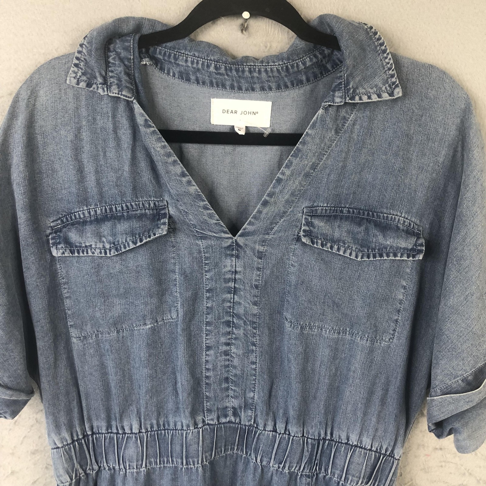 Dear John Denim Dress Womens Medium Tencel Chambray Blue Western Boho Casual