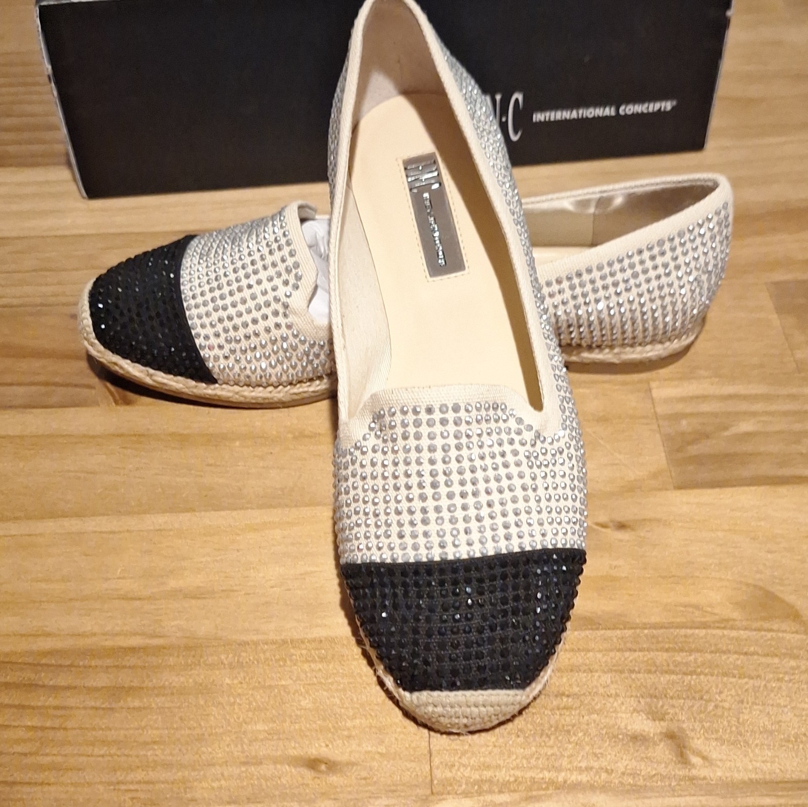 I.N.C. International Concepts Womens Espadrille Flats Rhinestones US 7 M