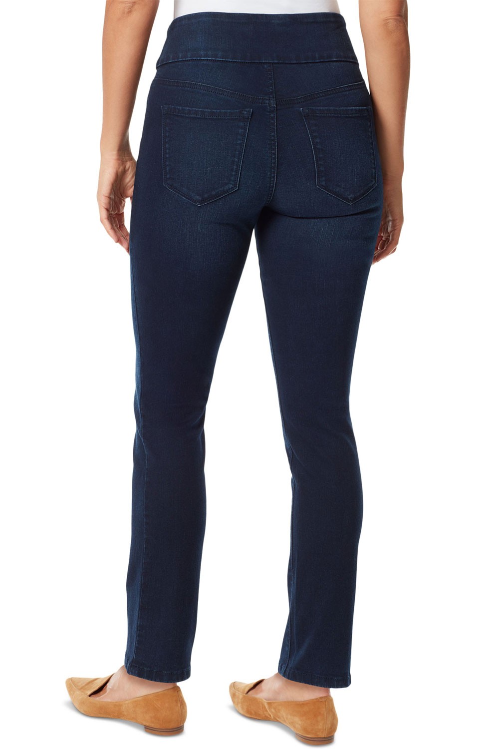 Gloria Vanderbilt Womens Amanda Pull-On Slim Straight Jeans 4 Kansas – NWT $50