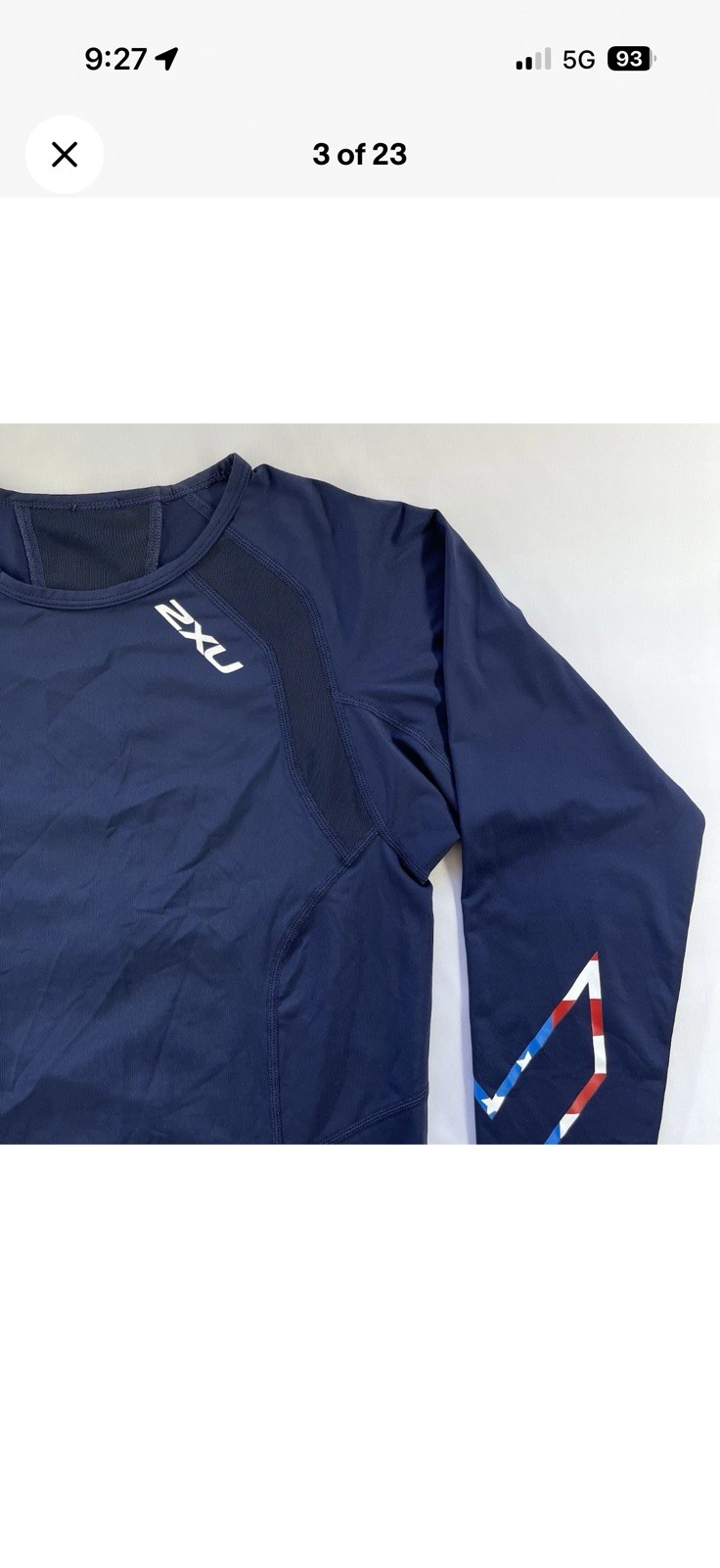 2XU Refresh Recovery Compression Shirt Mens M Blue LS GUC