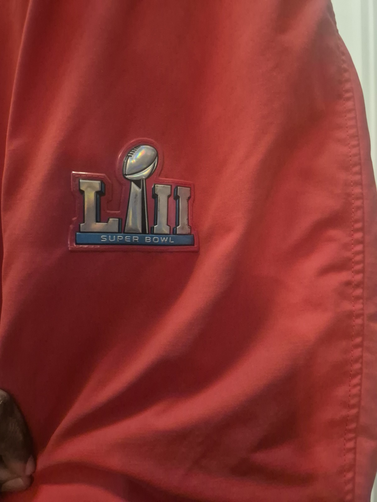 BDA Super Bowl LII Hooded Insulated Logo Red Parka Jacket Men’s 4XL