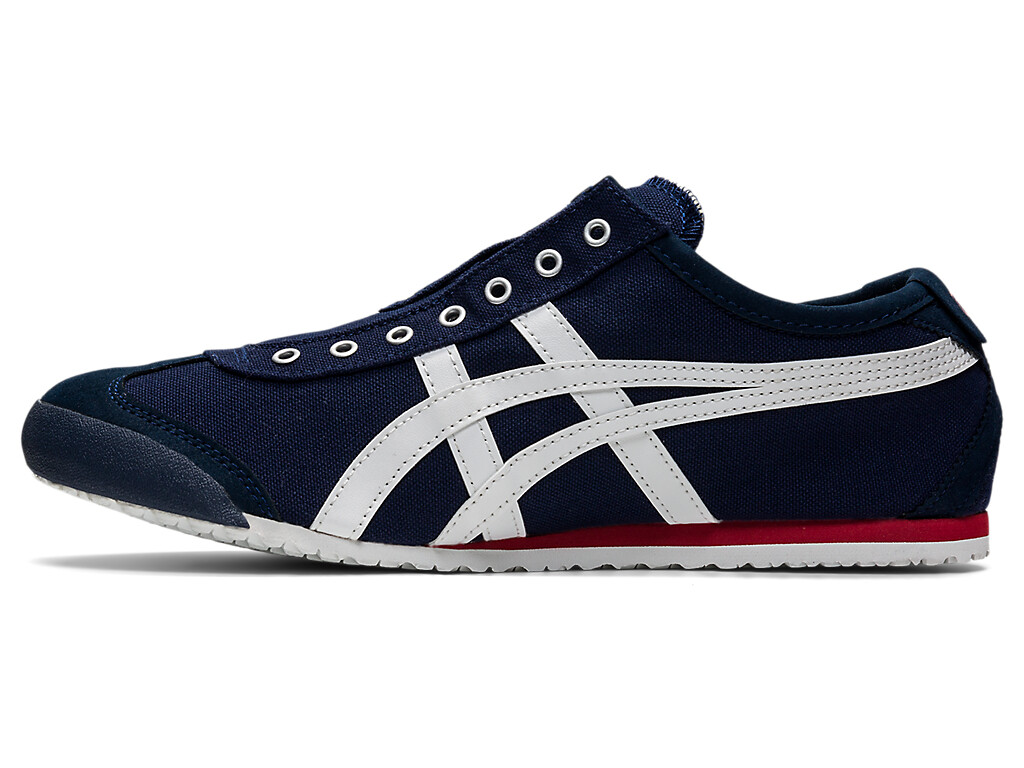 Onitsuka Tiger MEXICO 66 SLIP – ON Canvas WHITE BLACK CREAM BIRCH NAVY TRICOLOR.