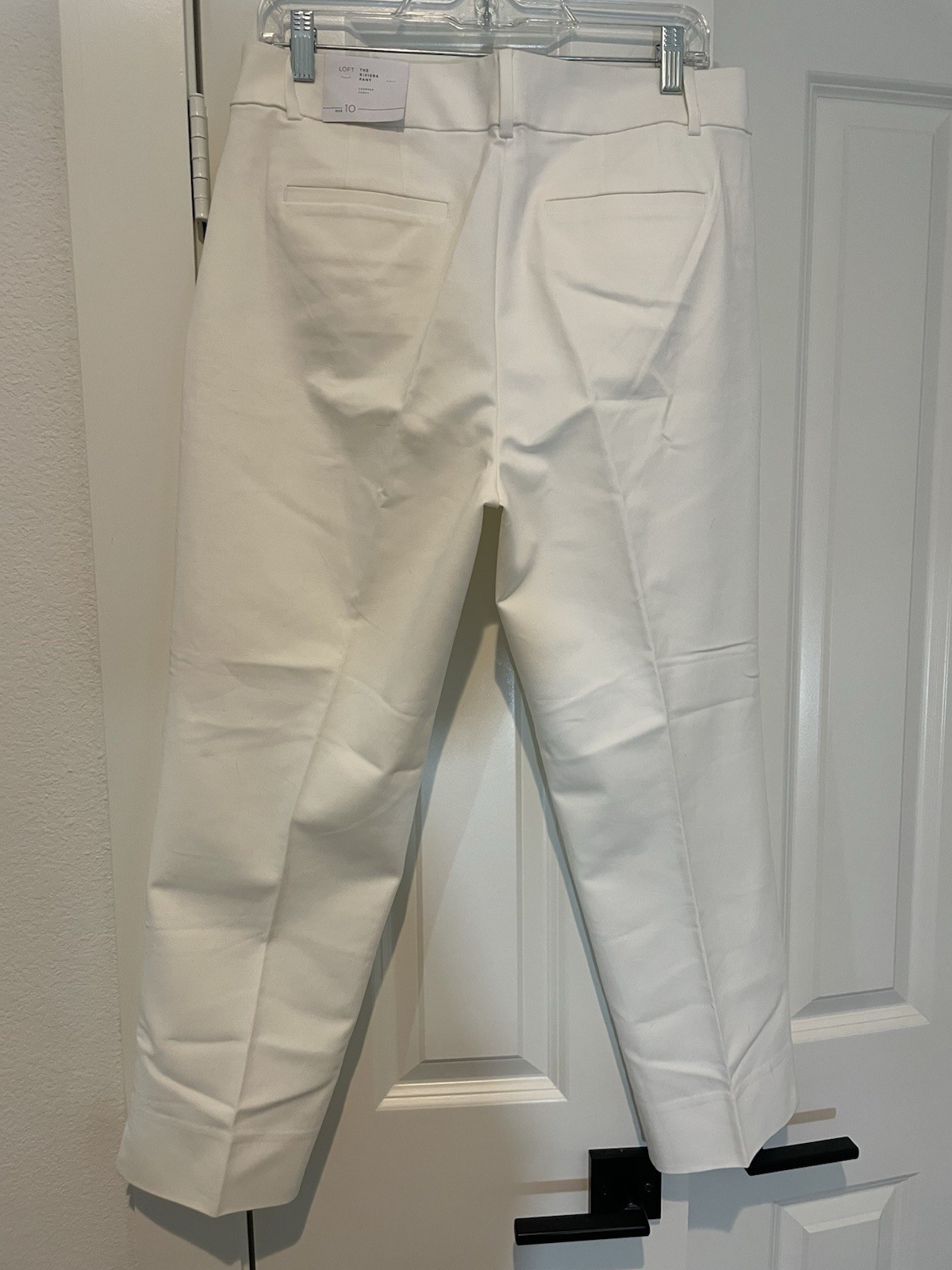 NWT LOFT Curvy Cropped Riviera Pant Sz 10 White Tailored Preppy Pockets Stretch