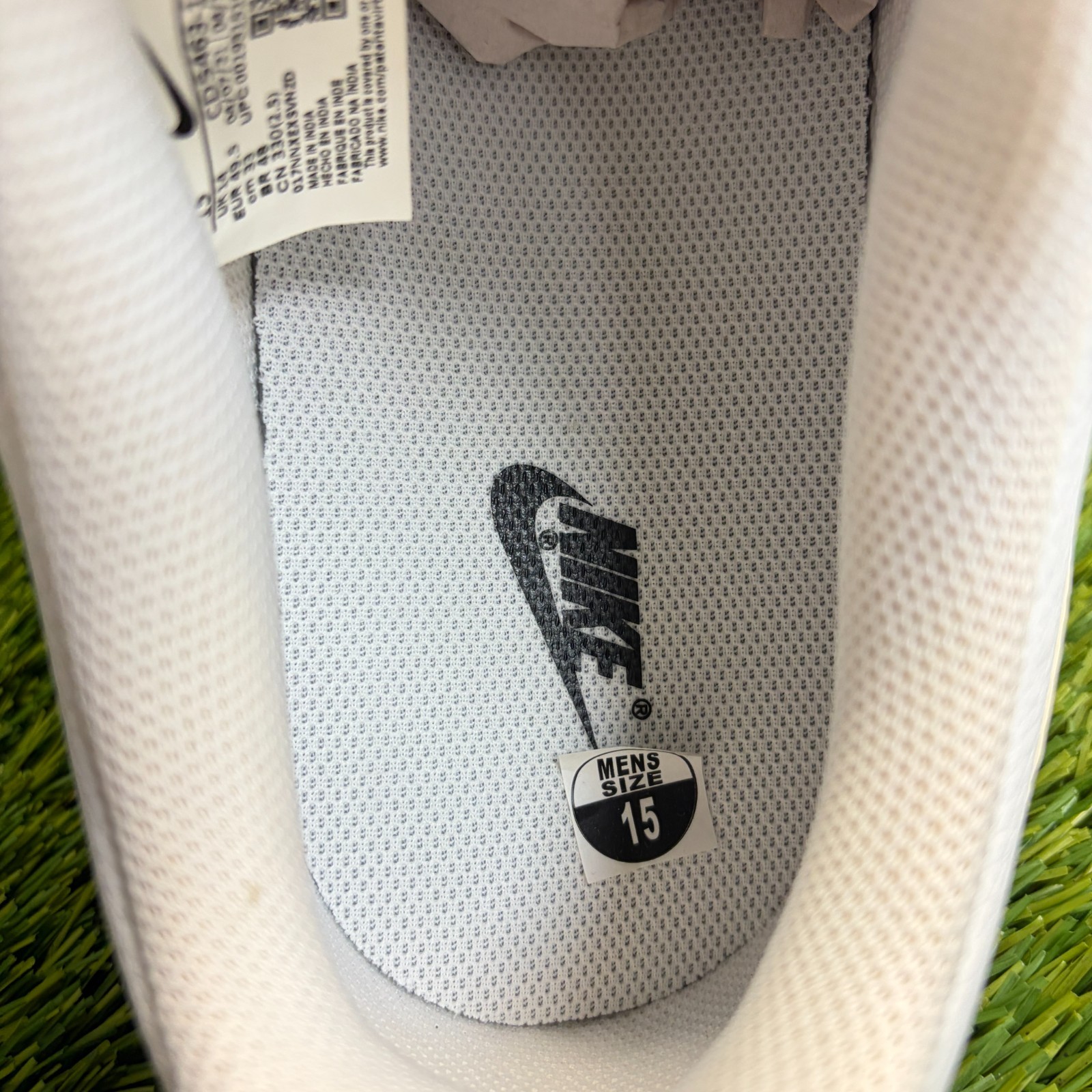 Nike Court Vision Low Men Size 15 White Ivory Athletic Leather Shoes Sneakers