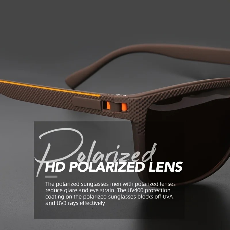 Polarized Square Sunglasses UV400 Spring Hinge Driving Fishing Outdoor Eyewear N
