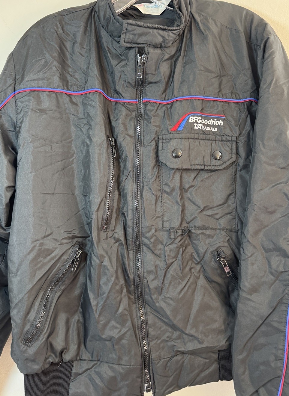 Vintage BF GOODRICH Jacket Cafe Racer Insulated Pinstripes Coat Mens Medium