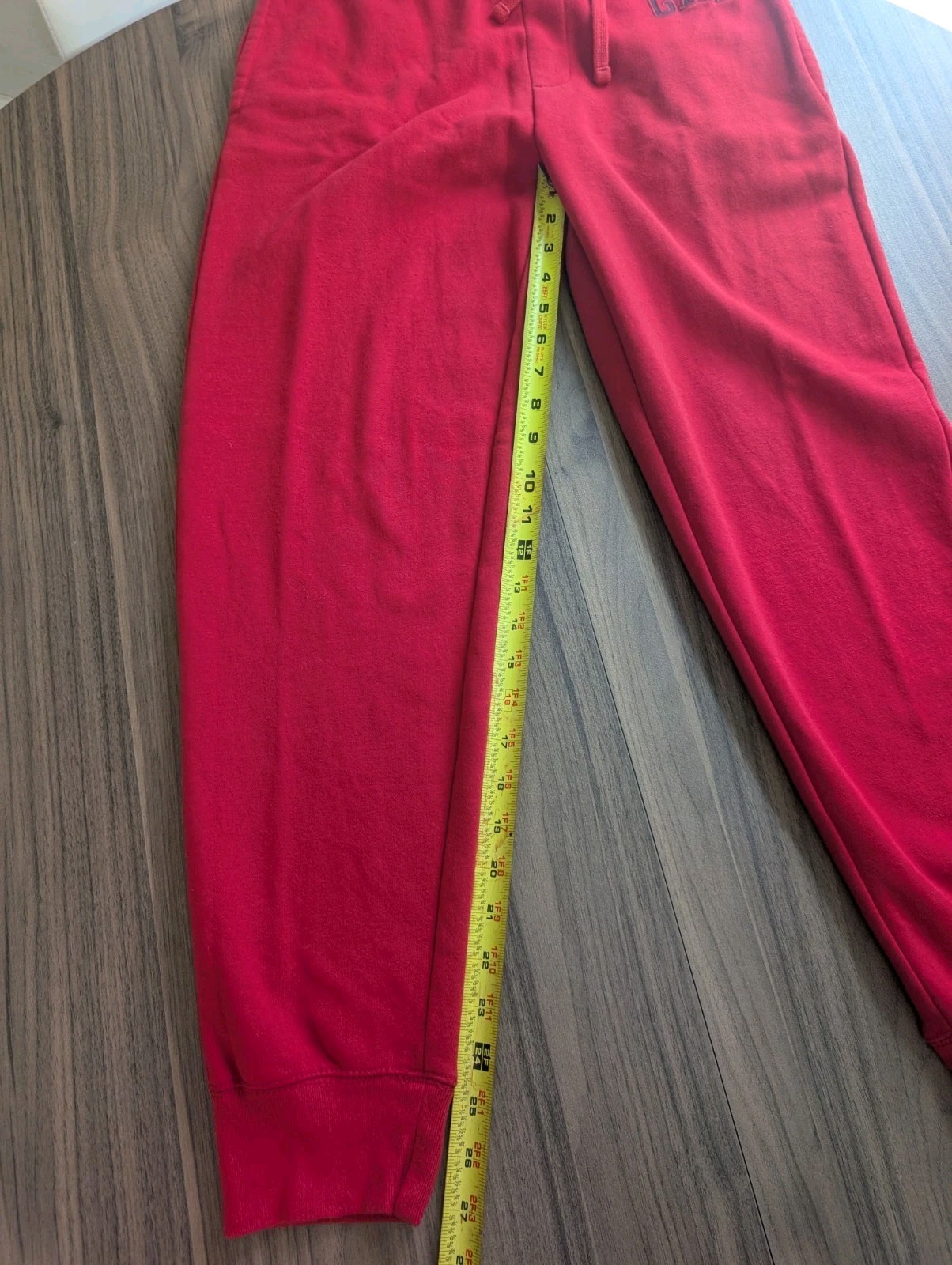 GAP Red Fleece Jogger Sweatpants Drawstring Logo Lounge Pants Size Medium