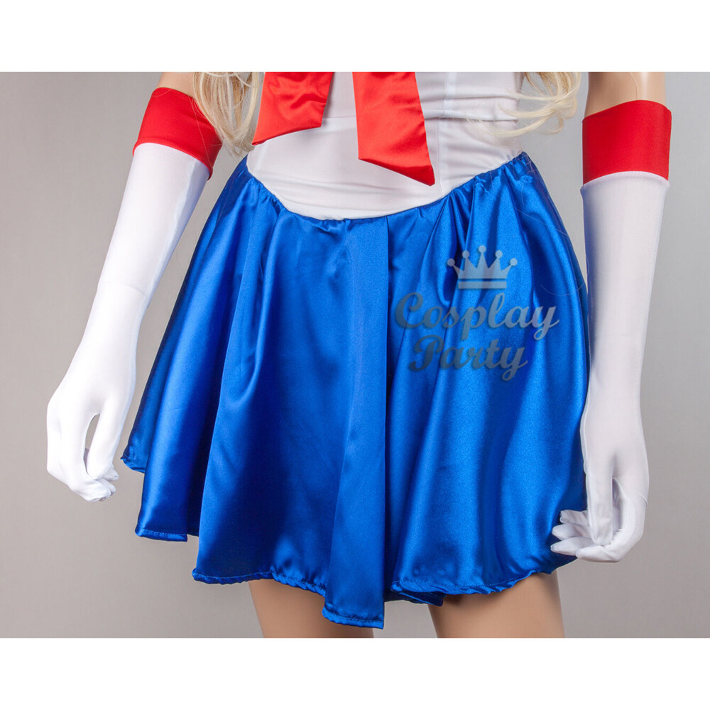 Sailor Moon Usagi Tsukino Cosplay Halloween Anime Costume Uniform Dress w/Glove