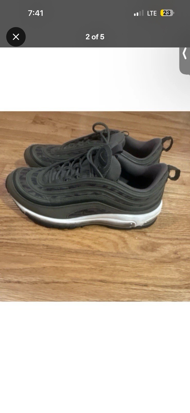 Nike Air Max 97 Low Top Men’s Lace-Up Sneakers Green/White/Black Solid
