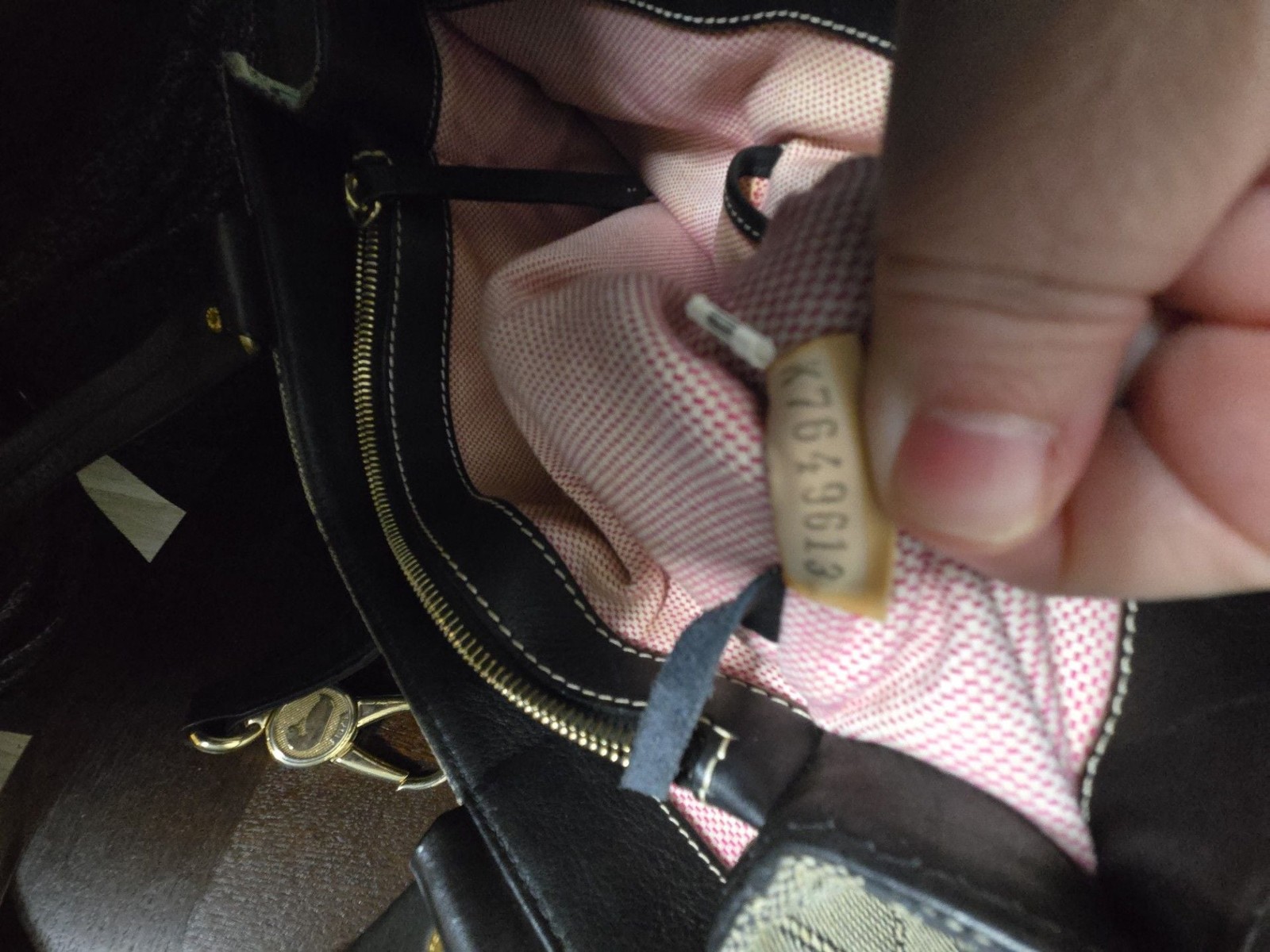 Dooney & Bourke Signature Monogram Quilted Canvas Tote with Leather Trim and Gol