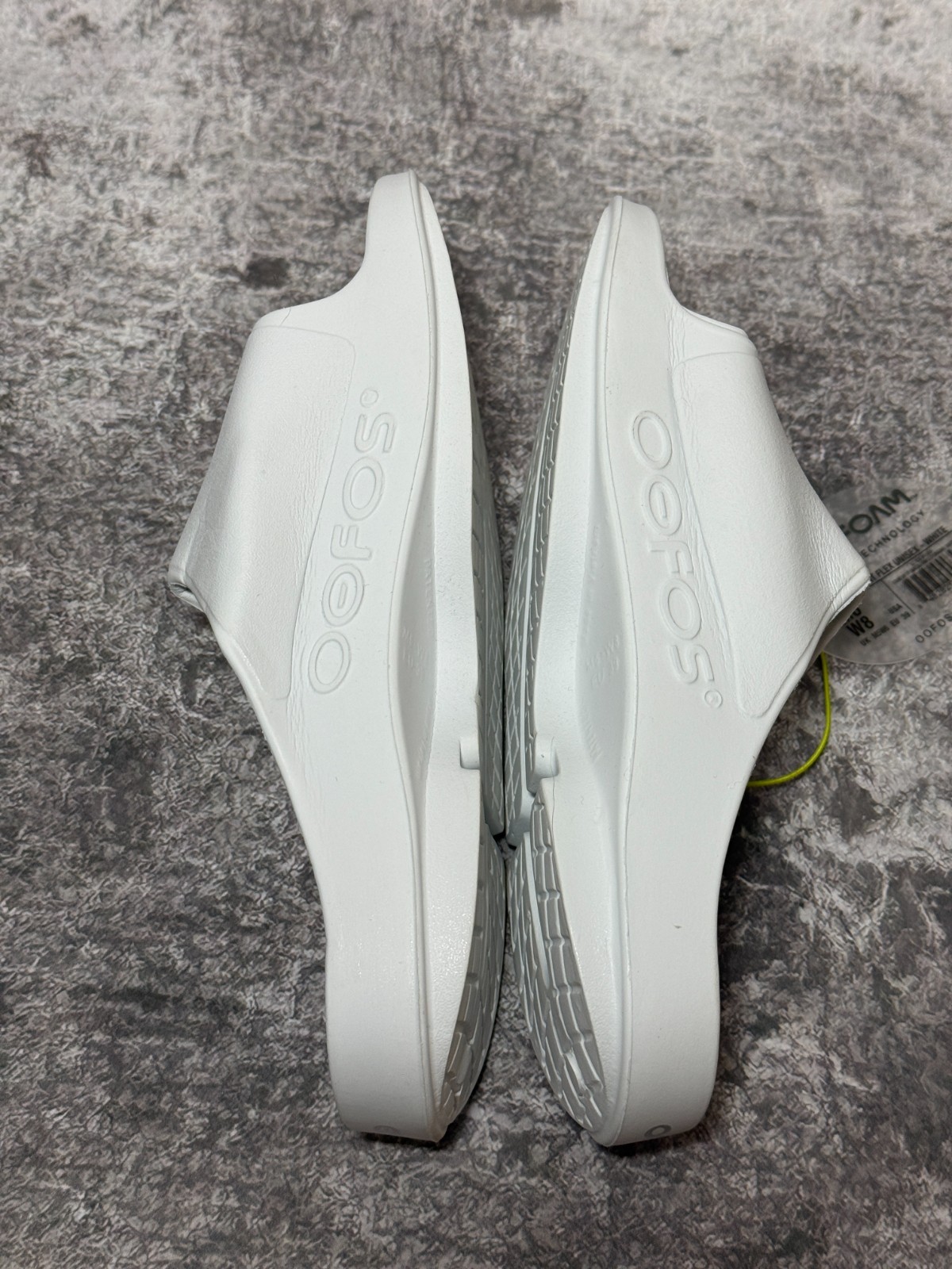 OOFOS OOahh Sport Flex Slide White Unisex size US M6 W8 EU 39