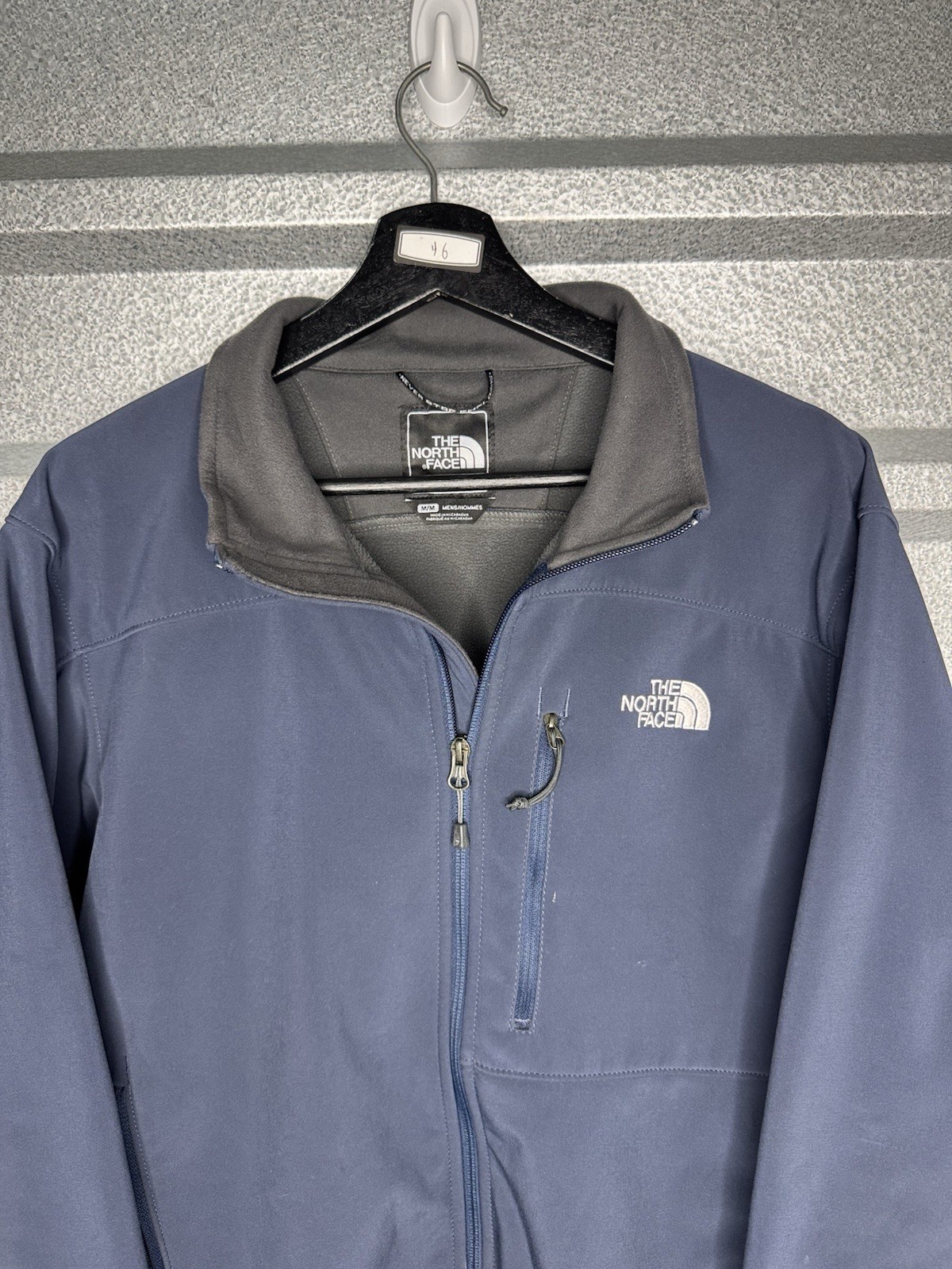 The North Face Apex Bionic Soft Shell Jacket Dark Navy Blue Full Zip Men’s Large