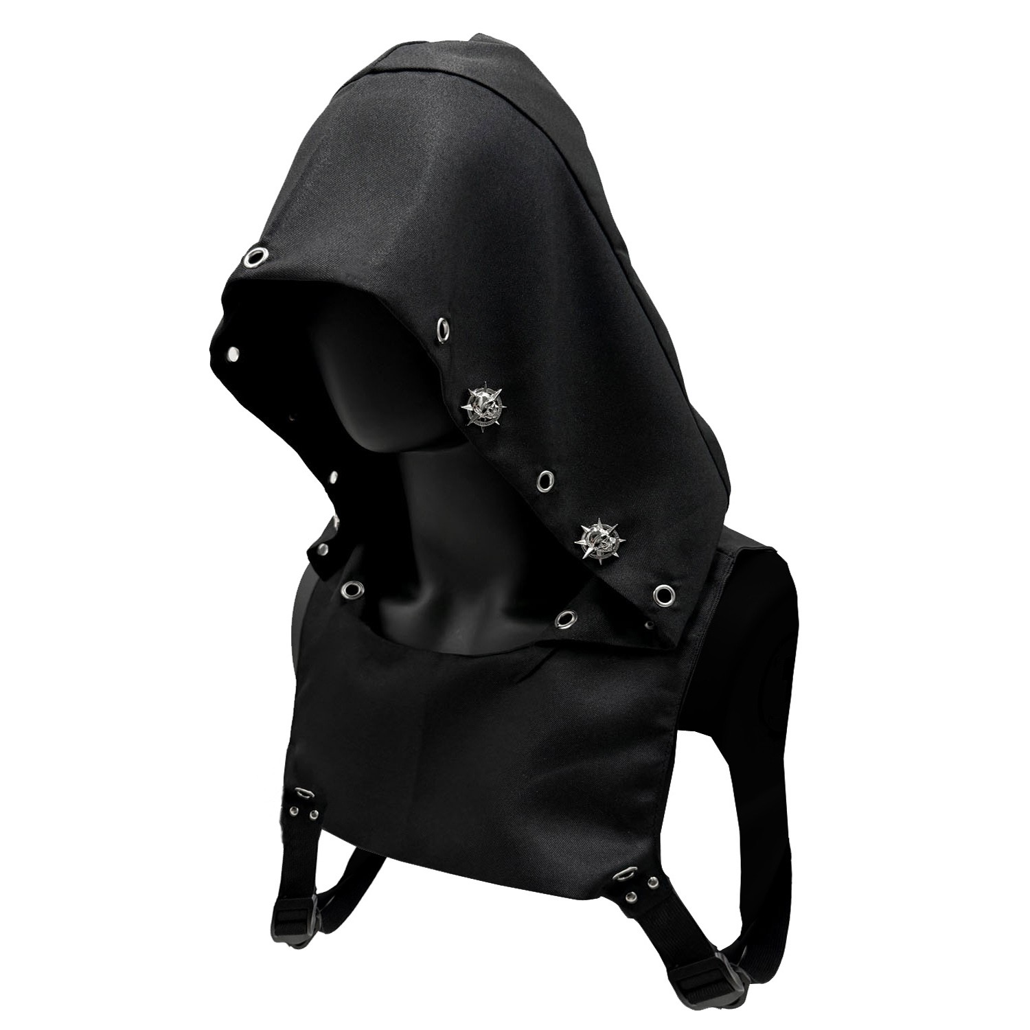 Devil Skull Cyberpunk Rogue Cowl Hood Scarf, Neck Warmer Costume Hooded Cape Hat