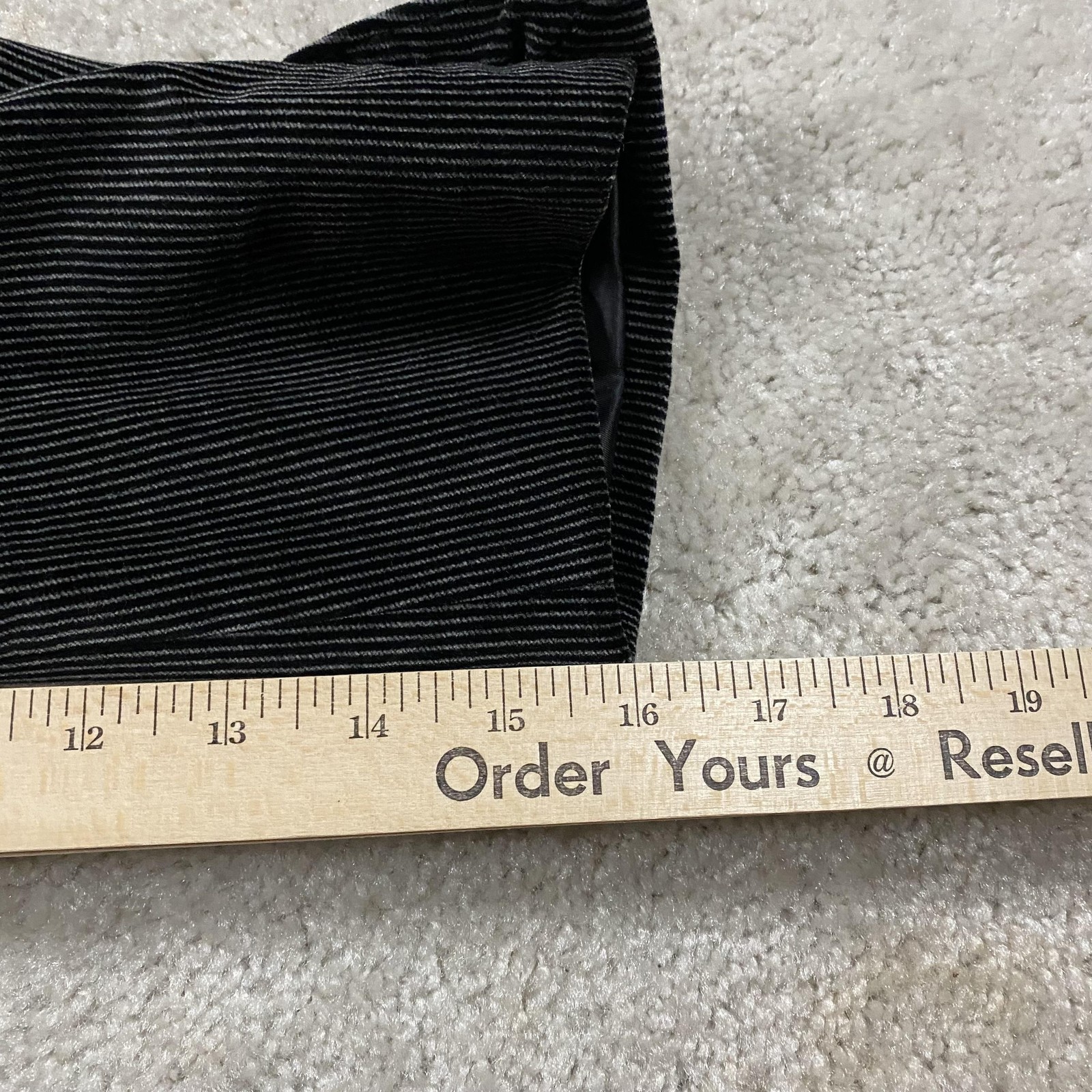 Kroon Sport Coat Mens 40R Black Striped Velvet Cotton Blazer Lined Jacket