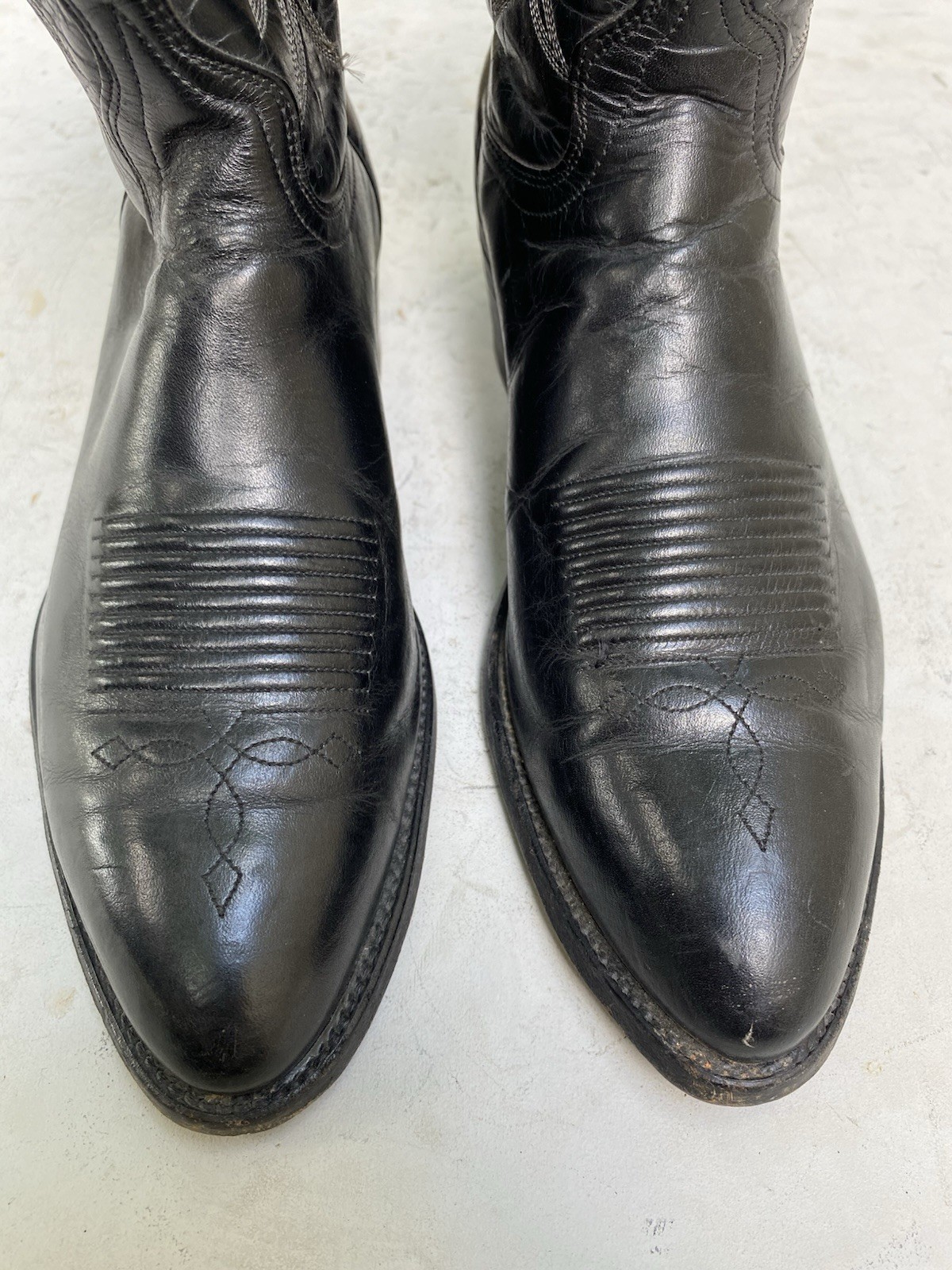 J Chisholm Thieves Market Exclusive Black Leather Cowboy Boots Men’s 11.5 D