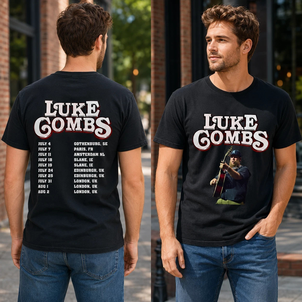 Luke Combs Tour 2026 Front & Back Concert T-Shirt My Kinda Saturday Night