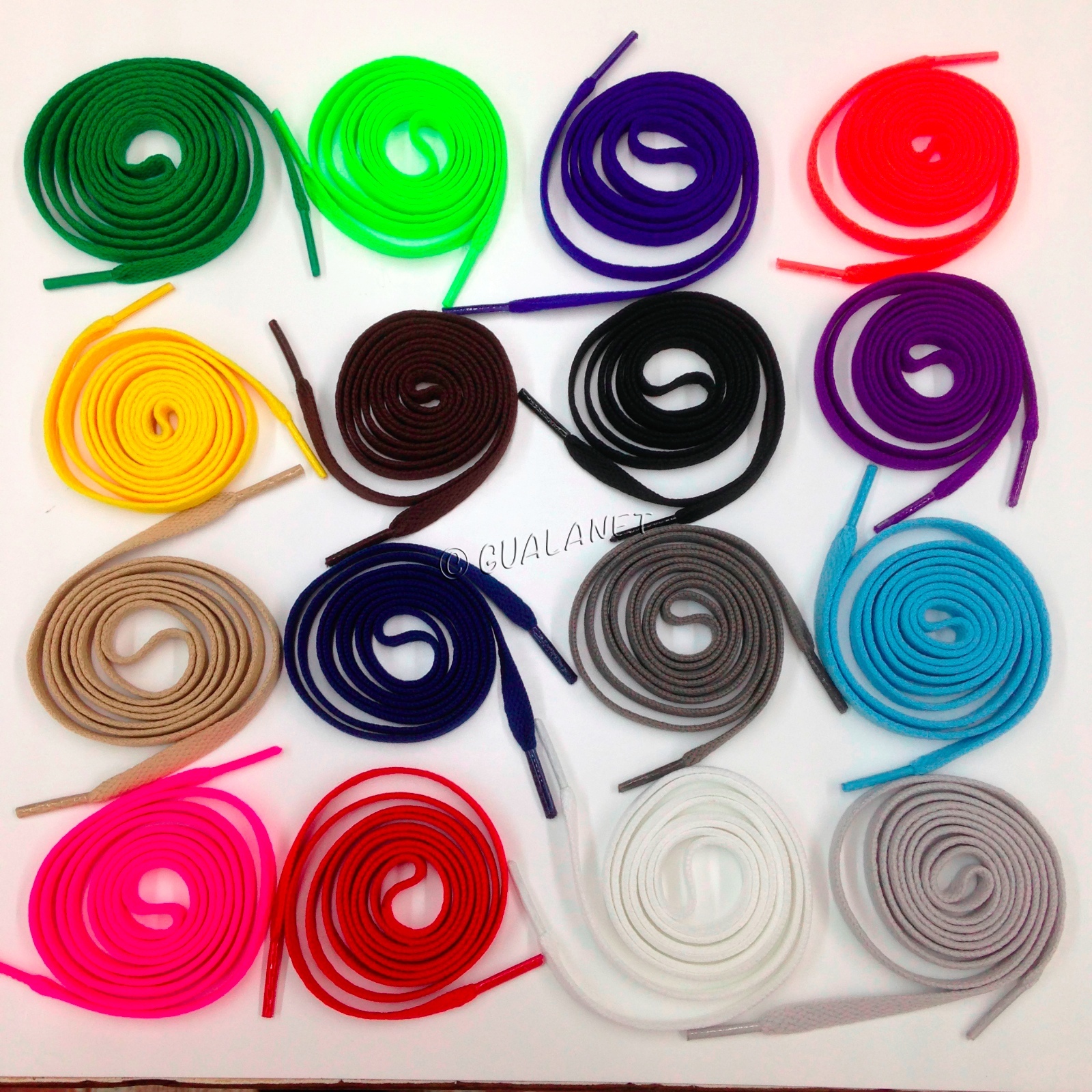 FLAT NEON Colored Shoelaces Sport Shoe Strings Athletic Sneakers Boot Laces