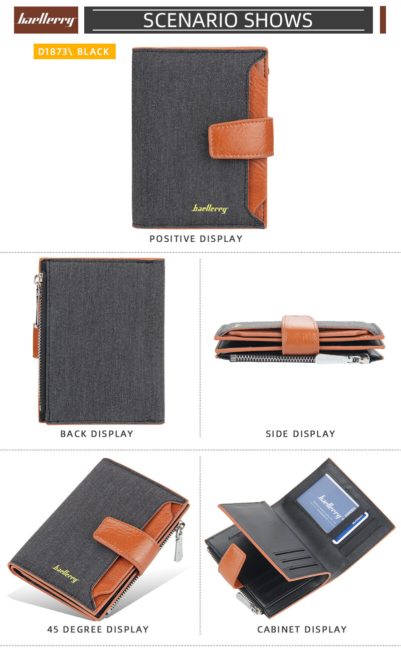 Mens Trifold Leather Wallet W/ Hasp Multi Card Holder ID Window Safe Wallet Gift