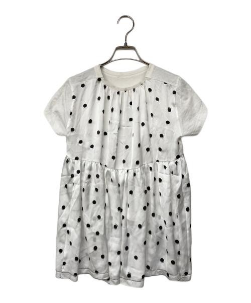 Sacai White Cotton & Polyester Docking Cut & Sew Blouse M Style Casual