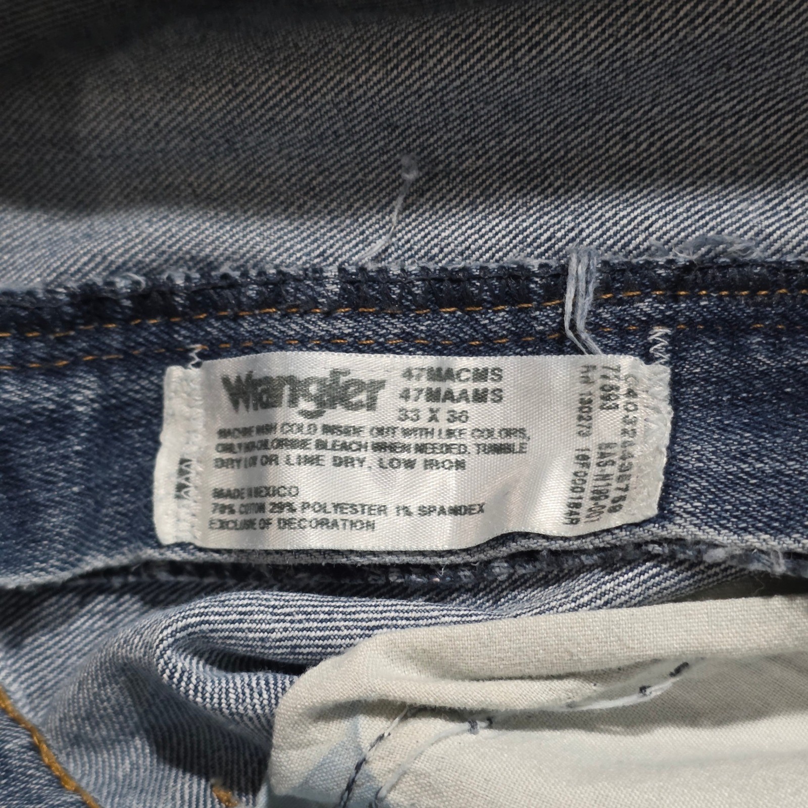 Wrangler 47 Advanced Comfort Mens Distressed Straight Leg Jeans 33×36 47MAAMS
