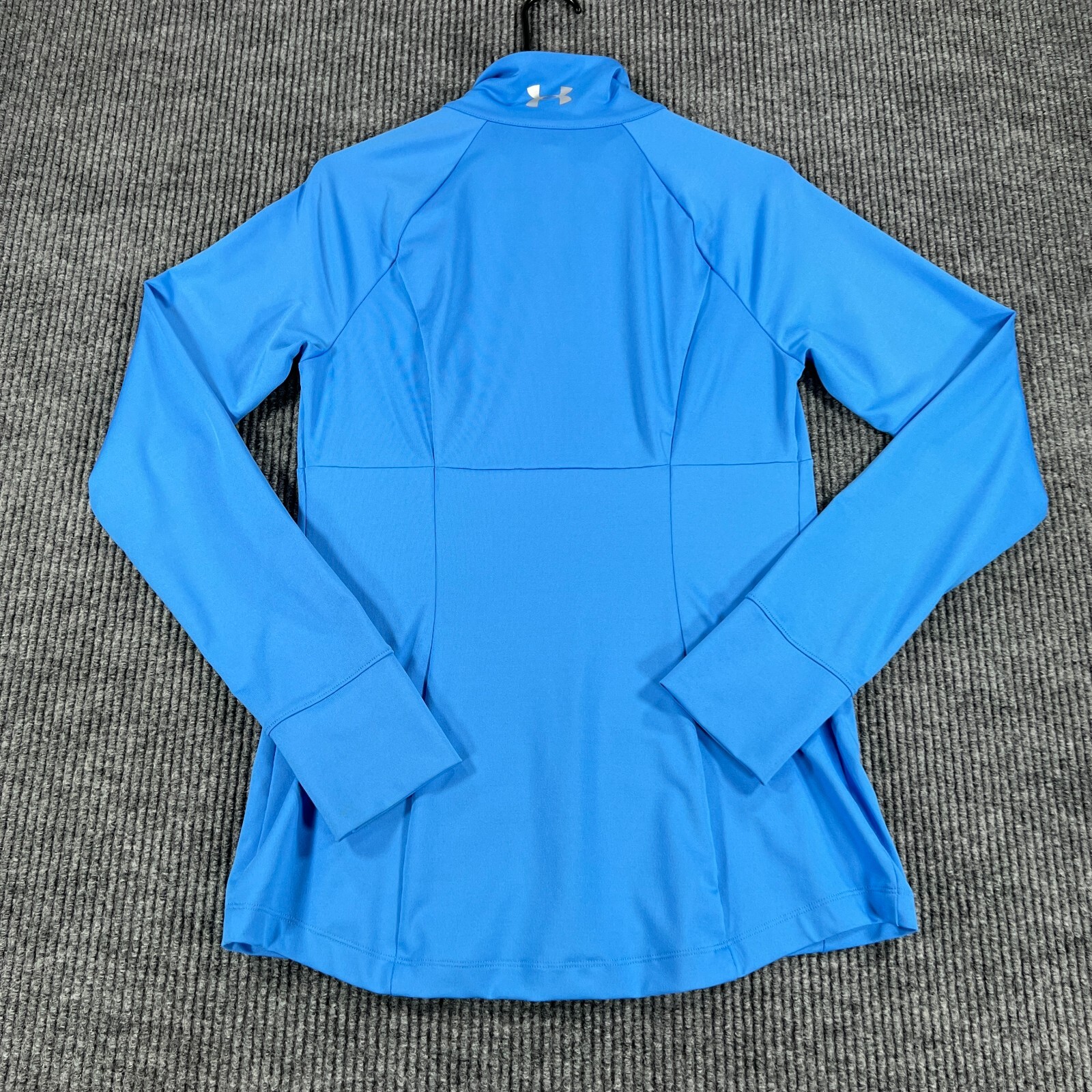 Under Armour Shirt Womens Medium Blue Long Sleeve Full Zip Mock Neck All Seasons