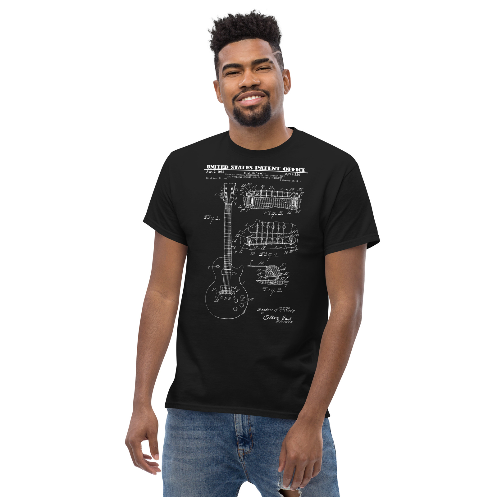 1955 GIBSON LES PAUL GUITAR PATENT T-SHIRT