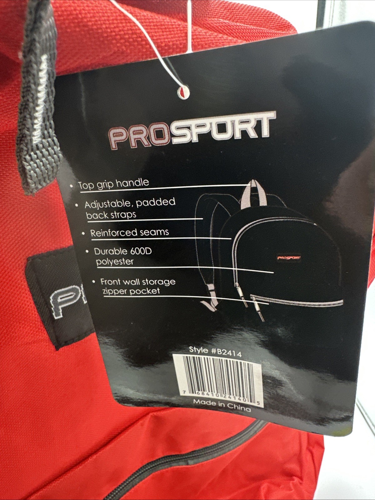 Prosport Backpack (17 in) Red With Black Accent Color. NEW WITH TAGS