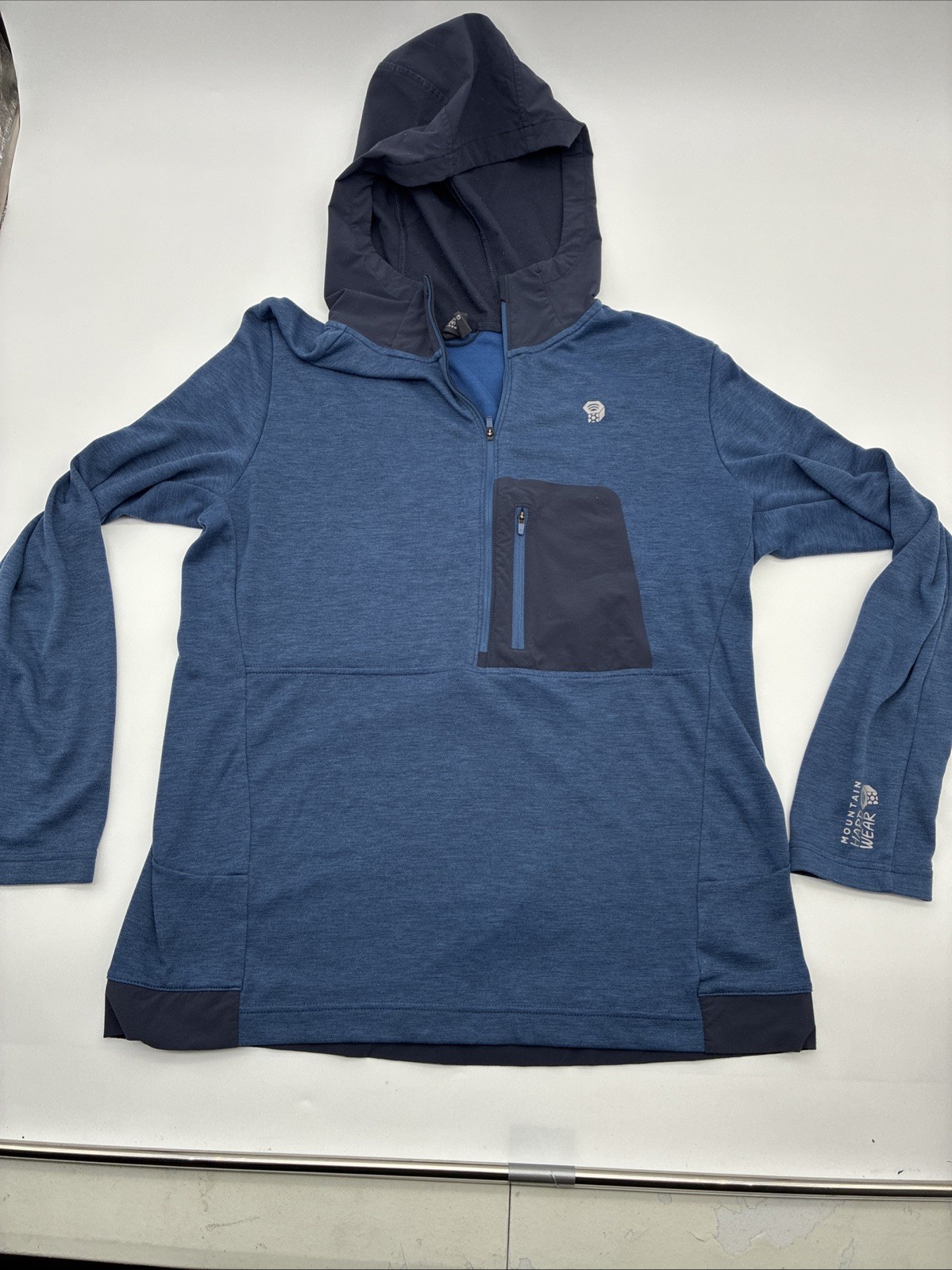 Mountain Hardwear 1/2” Zip Pullover Hoodie Jacket Blue Men’s Size Large