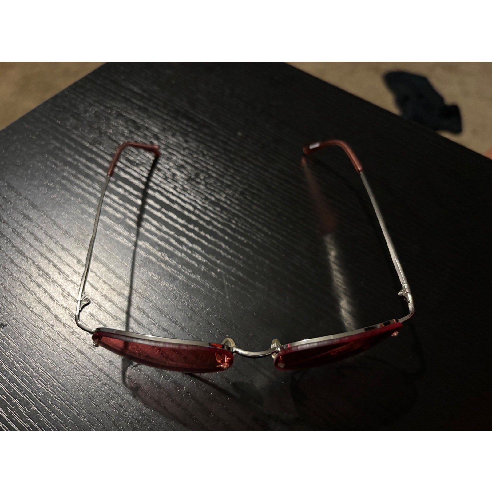 Luxus Pink Gradient Rimless Aviator Sunglasses Rhinestone Detail Silver Frame