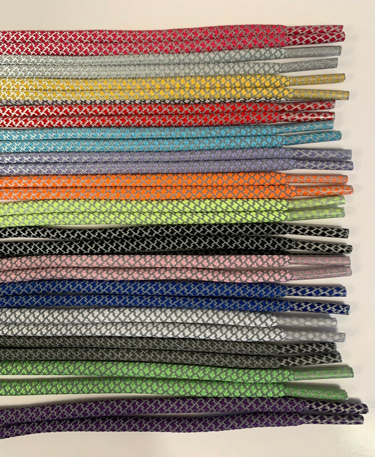 10 Pair BULK Flat or Round Reflective Shoelaces 36 45 54 63 72 shoe lace strings