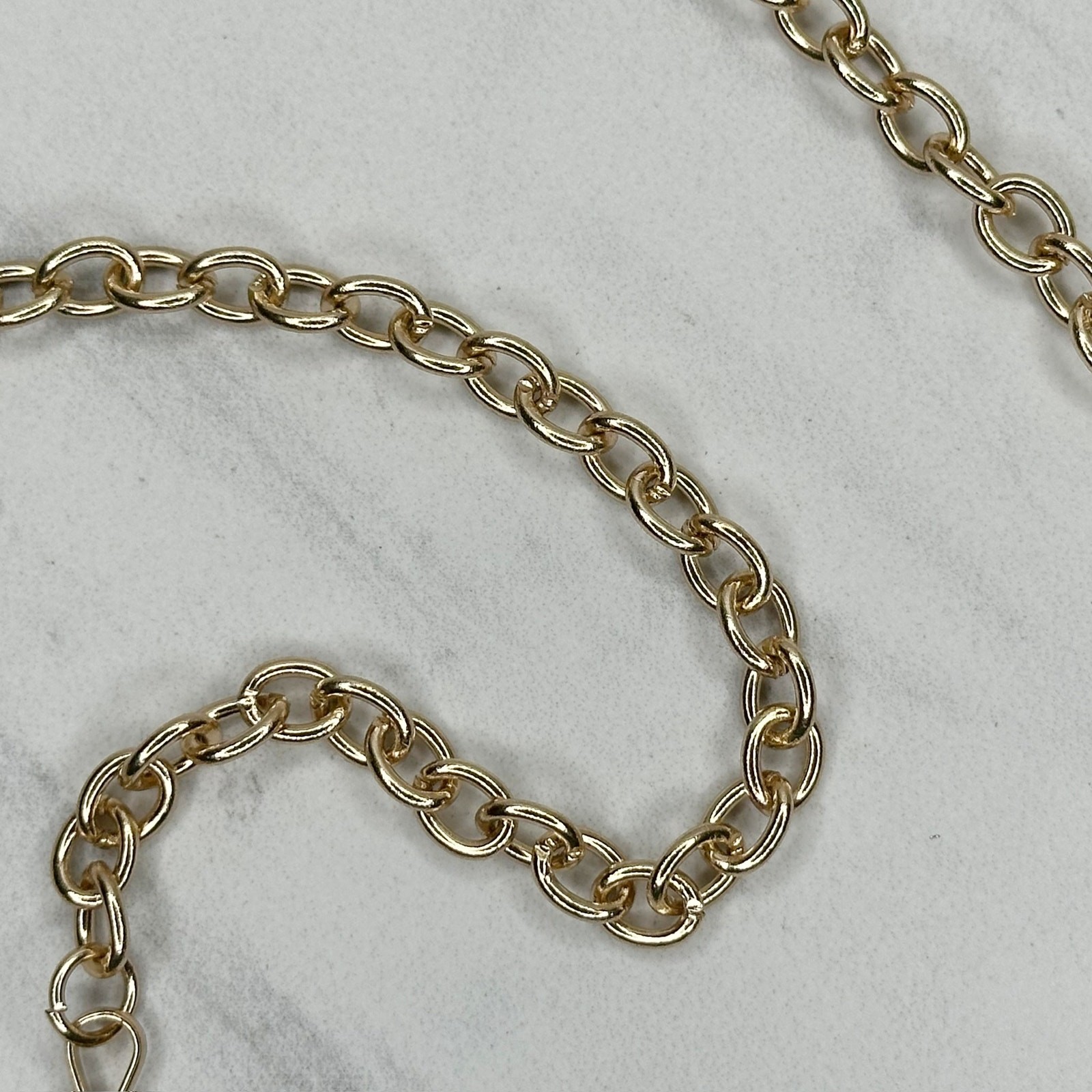 Gold Tone Chain Link Purse Handbag Replacement Strap 46.5″ Crossbody