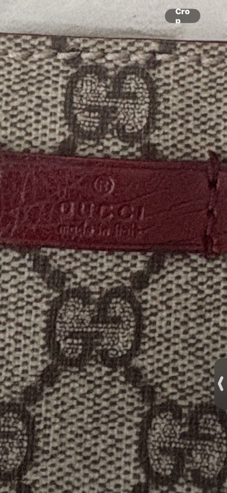 Gucci GG Supreme Medium Tote Beige Brown Red Double Leather Handles COA