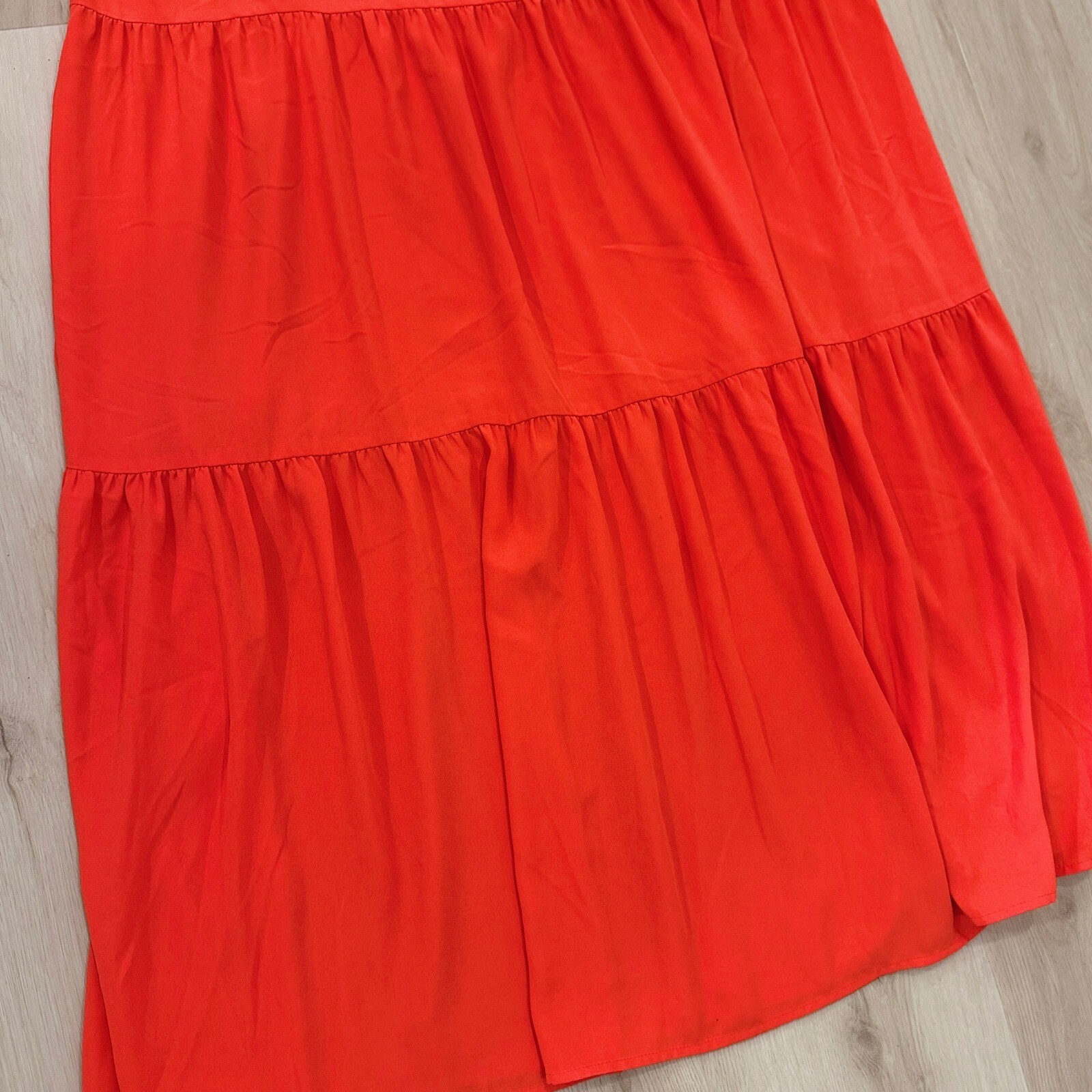 Elizabeth and James Maxi Tank Dress Tiered Flame Orange XL Vibrant Bold Chic