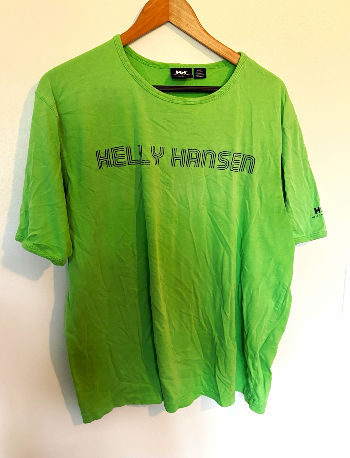 Helly Hansen Unisex XXL Green Graphic Logo Tee Crew Neck Short Sleeve Cotton