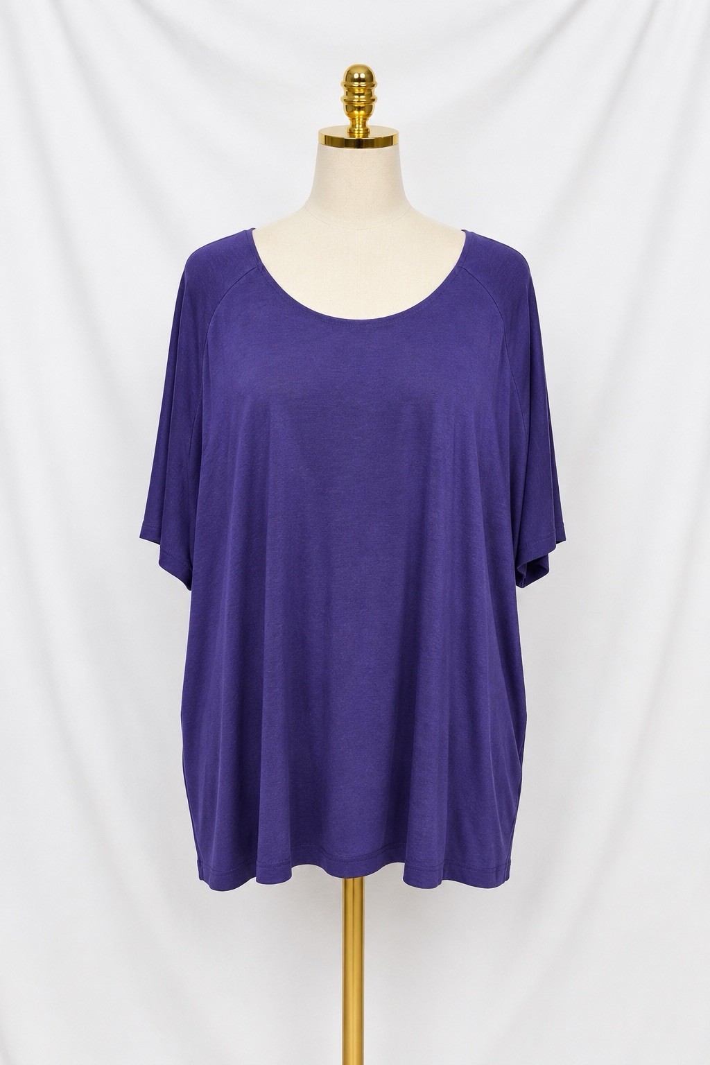 Chico’s Travelers Slinky Knit Top Purple Scoop Neck Travel Size 3 US XL/16 USA
