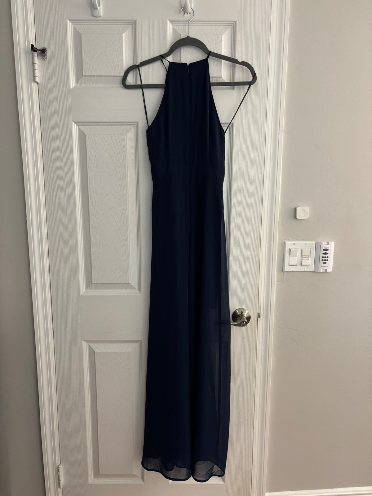 Express Navy Halter Maxi Dress Sleeveless Flowing Size 0